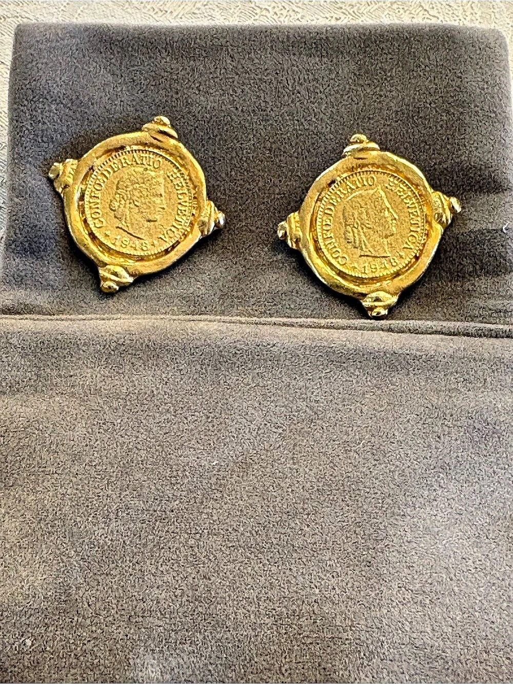 Susan Shaw Coin Stud Earings